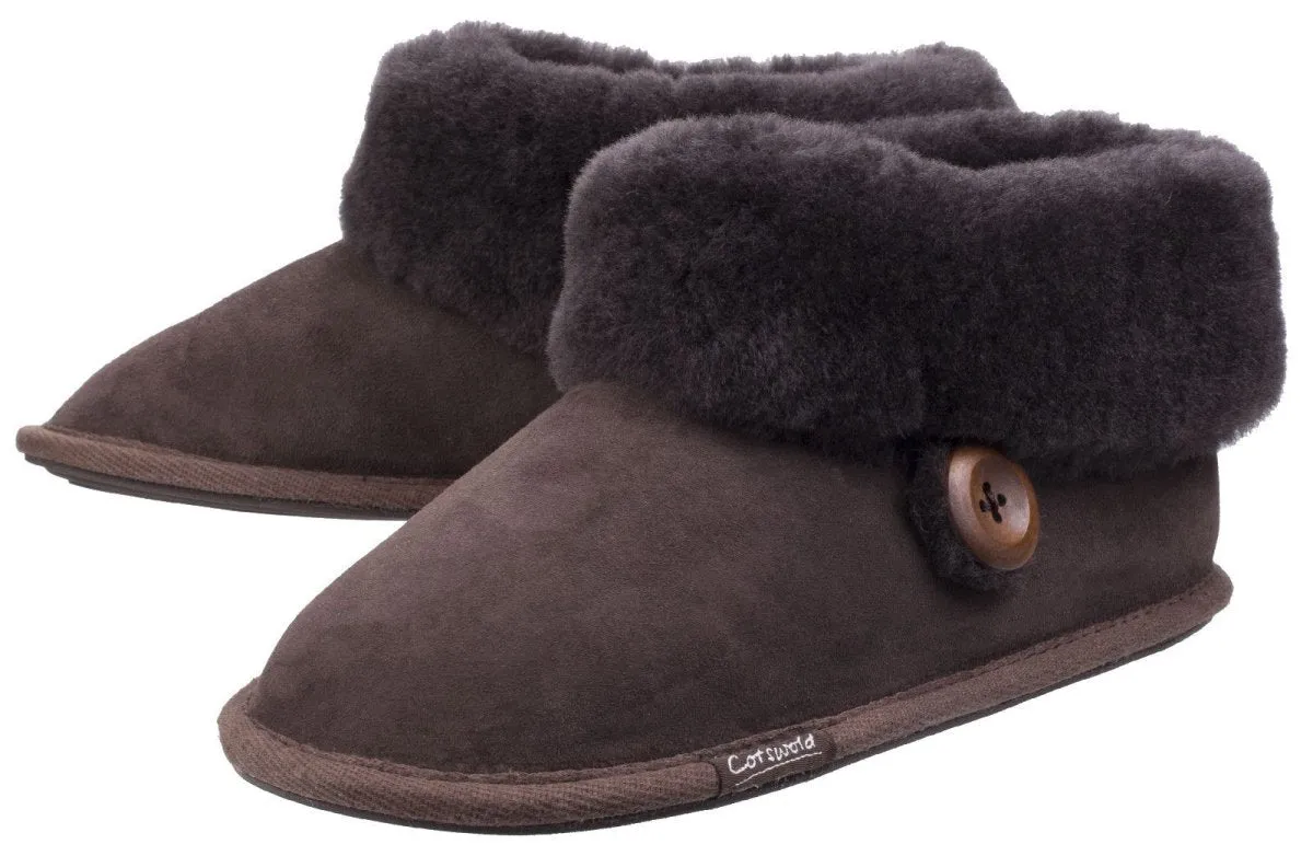 Cotswold Wotton Sheepskin Ladies Bootie Slippers