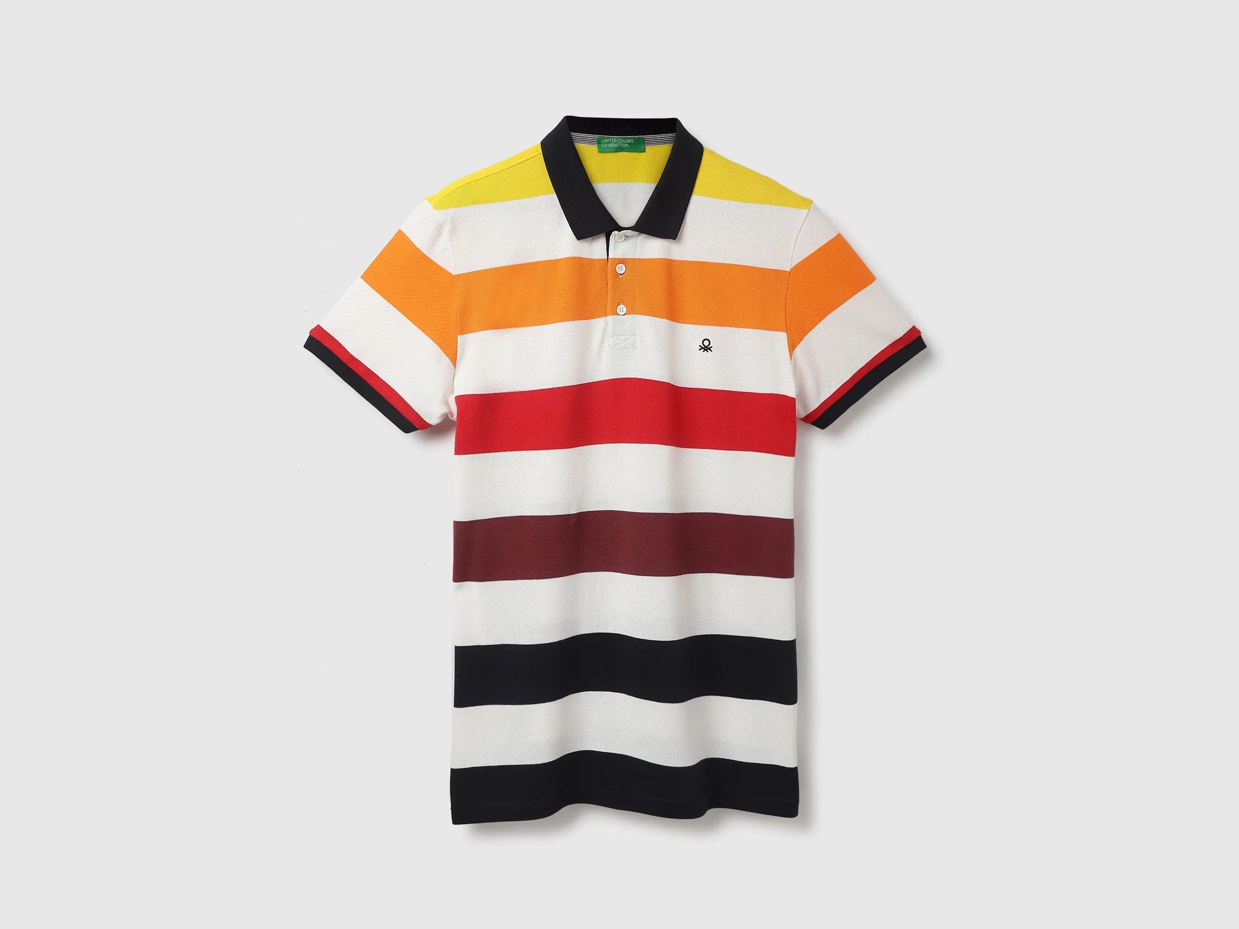 Cotton Striped Polo Collar Mens T-shirts