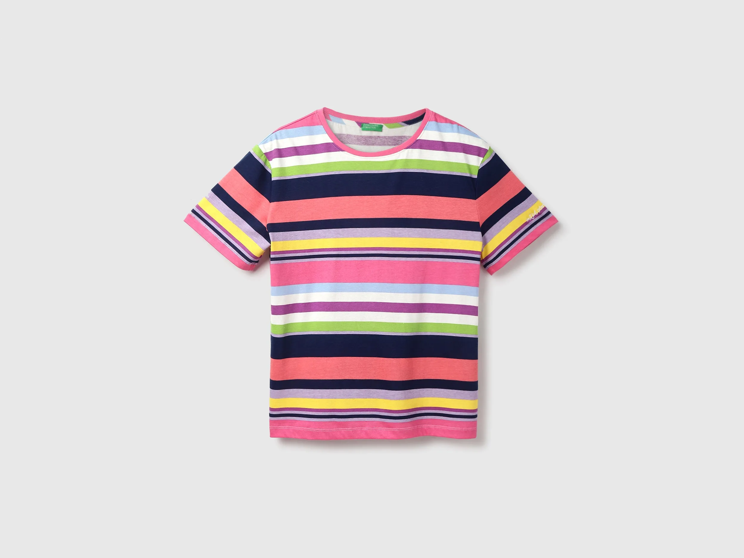 Cotton Striped Round Neck Women T-shirts