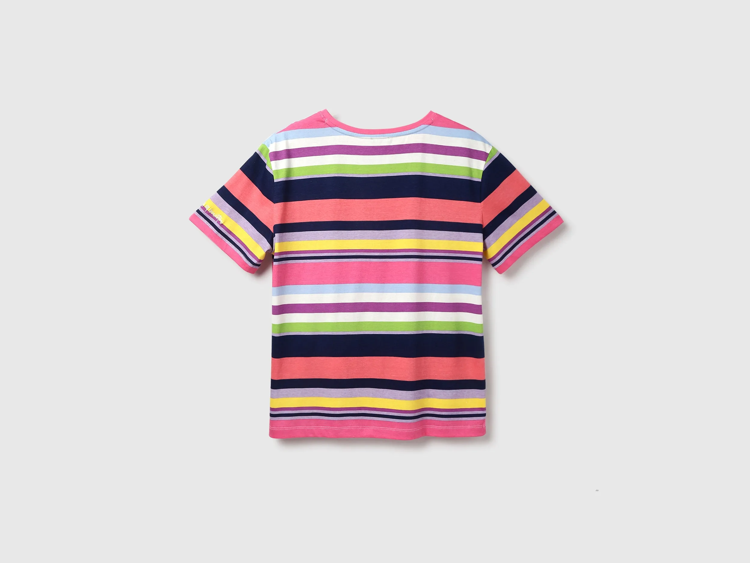 Cotton Striped Round Neck Women T-shirts