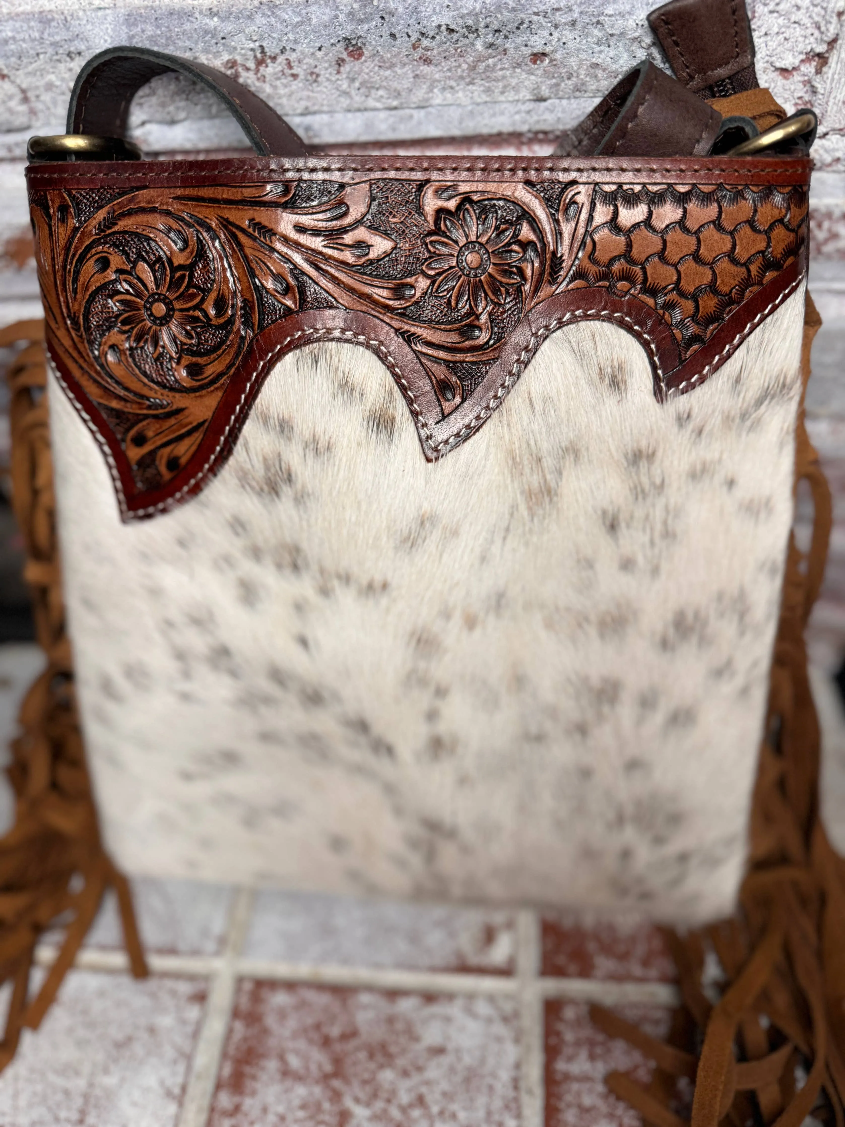 Cowhide Fringe Crossbody