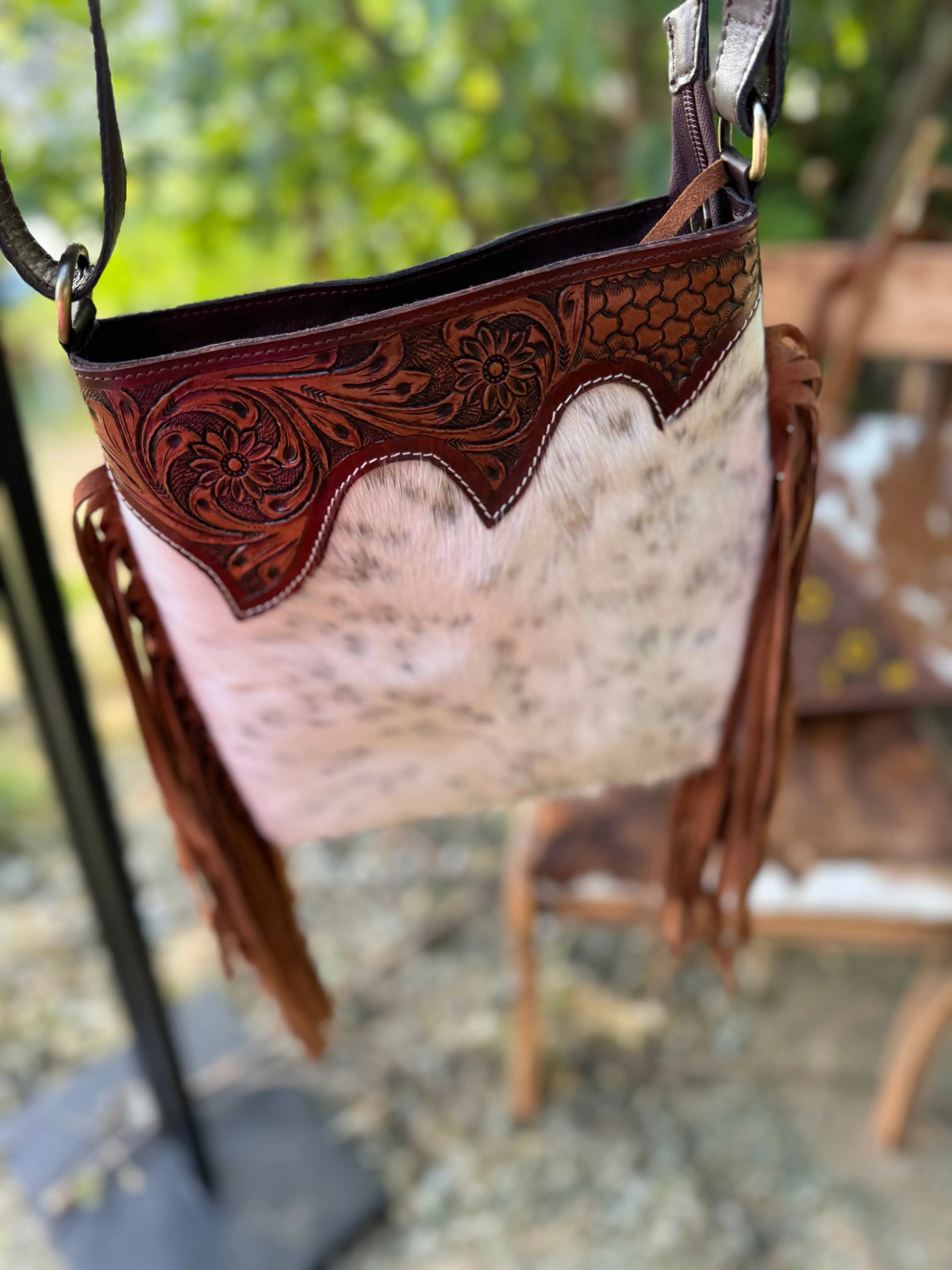 Cowhide Fringe Crossbody