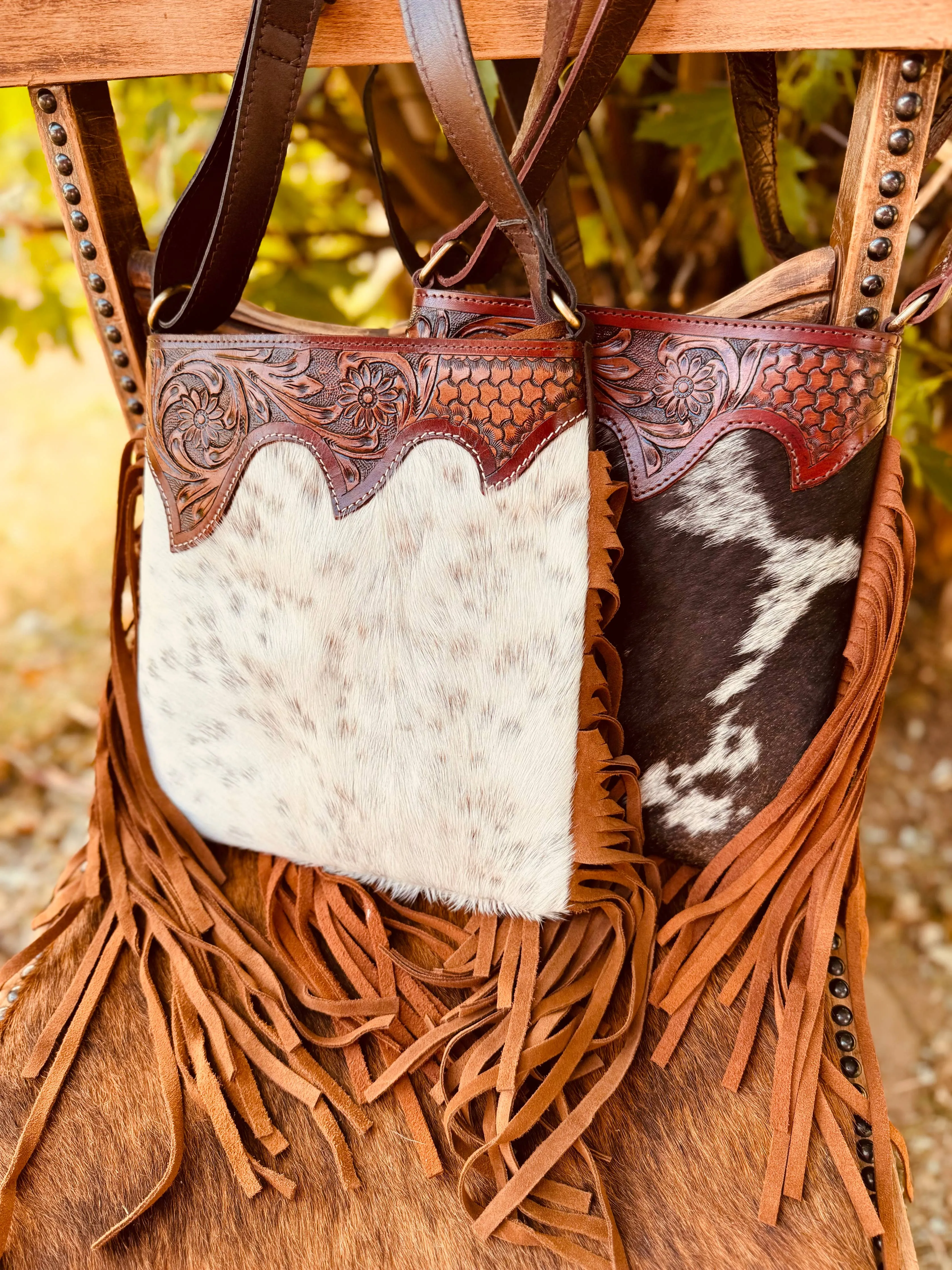 Cowhide Fringe Crossbody