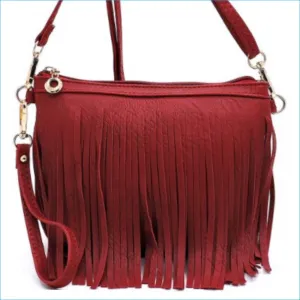 Cranberry Fringe Crossbody/Wristlet/Clutch