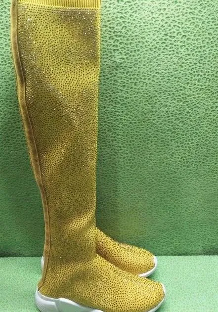 Crystals Knitting Sock Boots