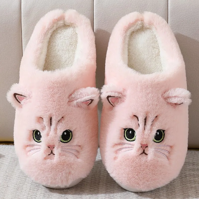 Cute Cartoon Cat Fuzzy Slippers