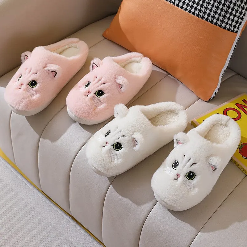 Cute Cartoon Cat Fuzzy Slippers