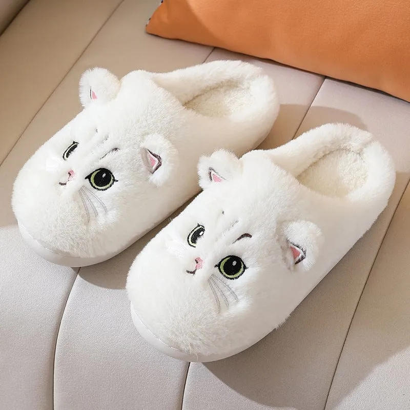 Cute Cartoon Cat Fuzzy Slippers
