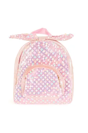 Cute Ribbon Glitter Kids Backpack Pink - Pack of 6