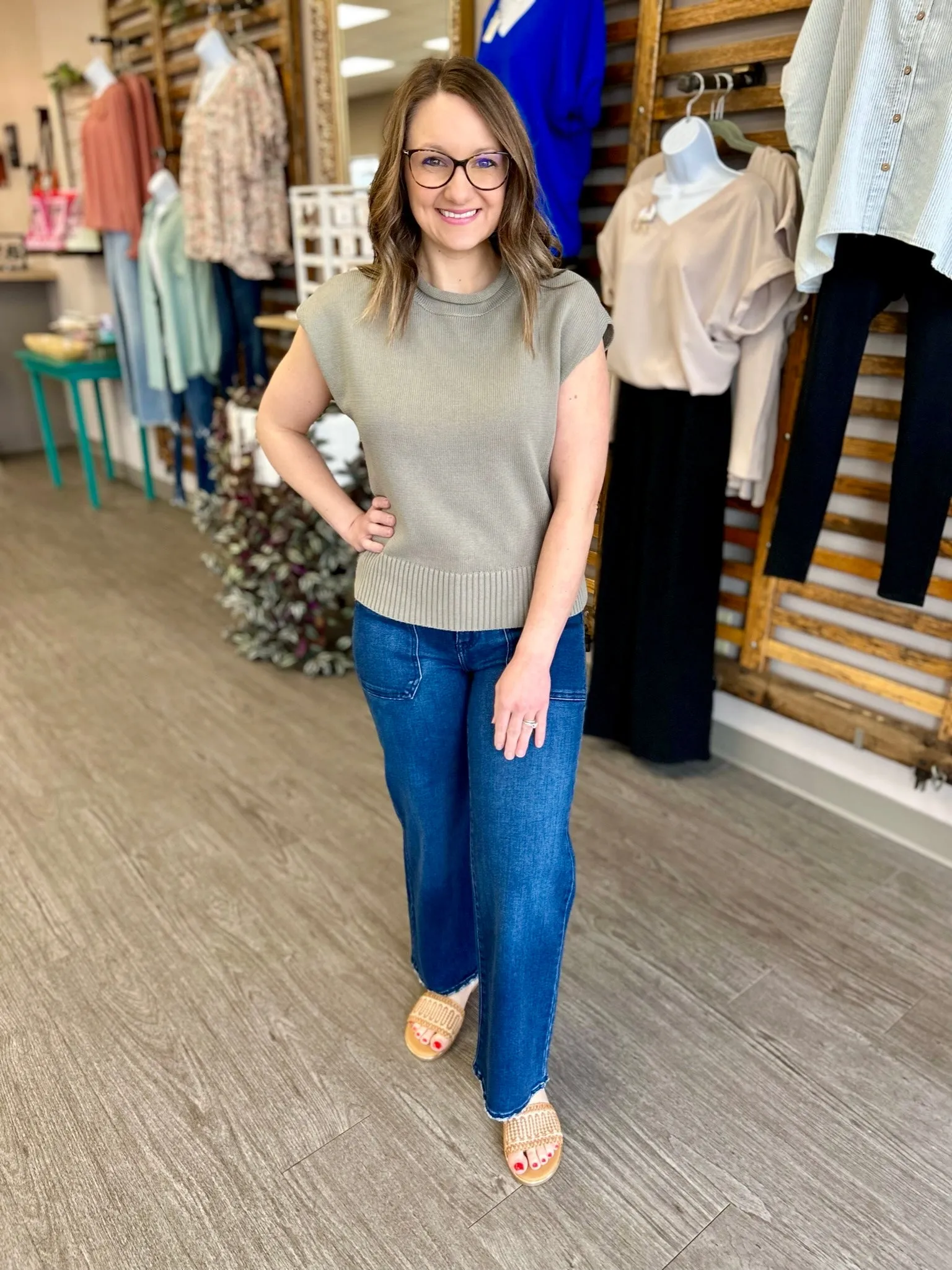Dark Highrise Wide Leg Jean