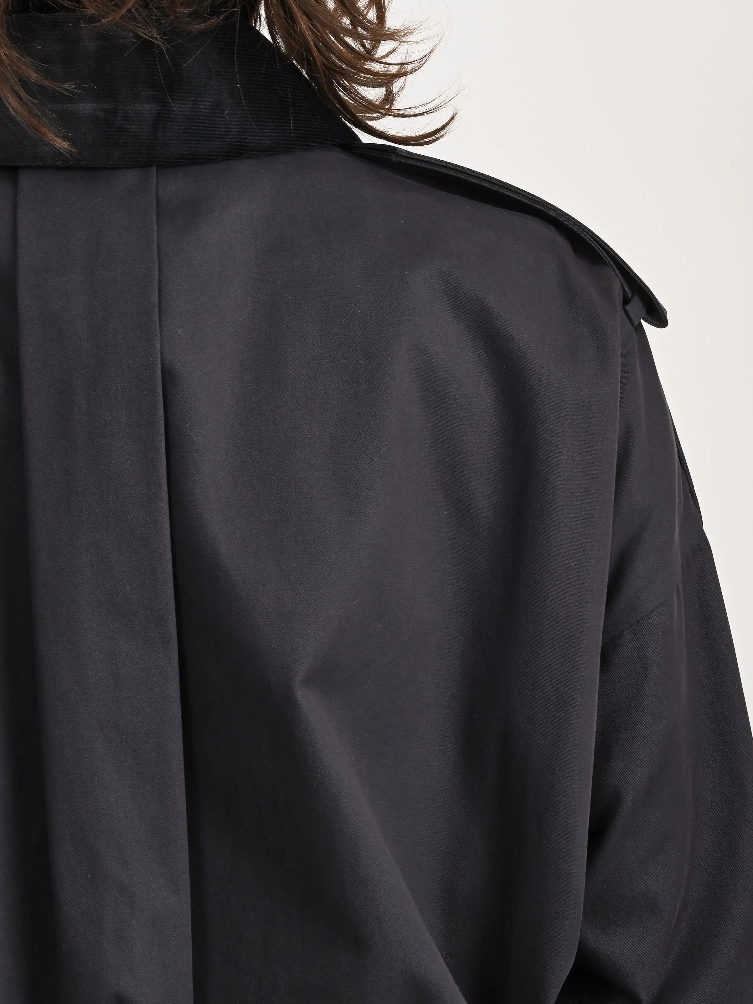 Dark Navy Bio Twill Bomber Jacket W/Removable Corduroy Collar