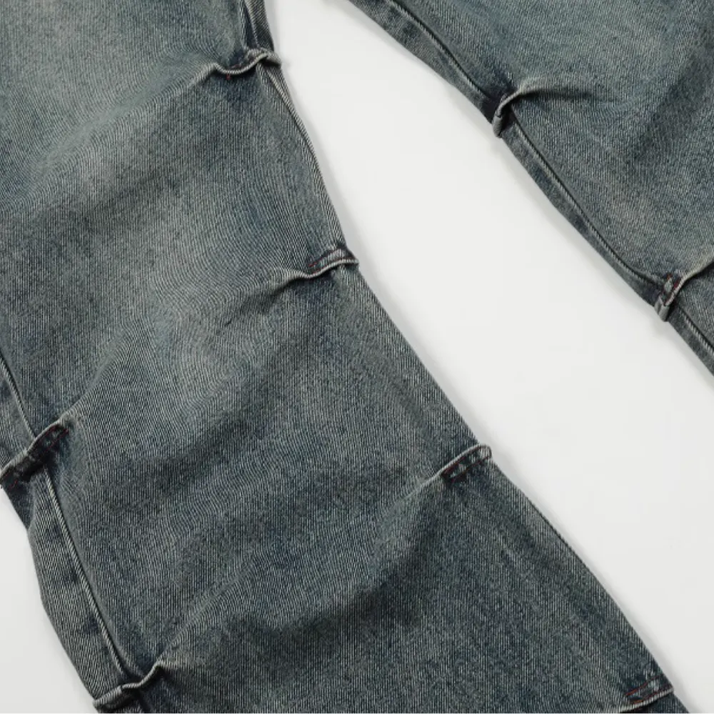 DF|Washed Pleated Bootcut Jeans