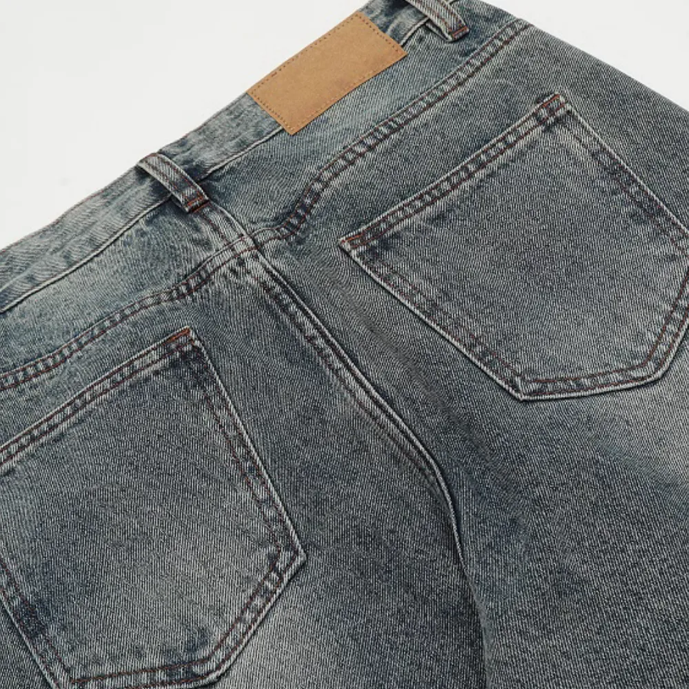 DF|Washed Pleated Bootcut Jeans