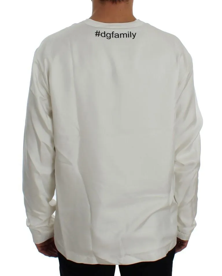 DG FAMILY Print Crewneck Silk Sweater
