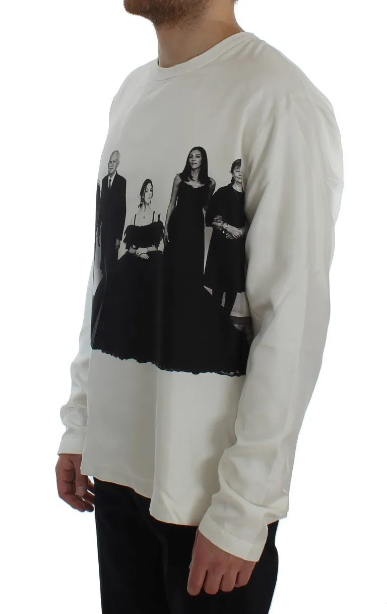 DG FAMILY Print Crewneck Silk Sweater
