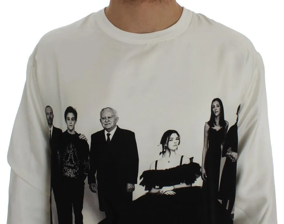 DG FAMILY Print Crewneck Silk Sweater