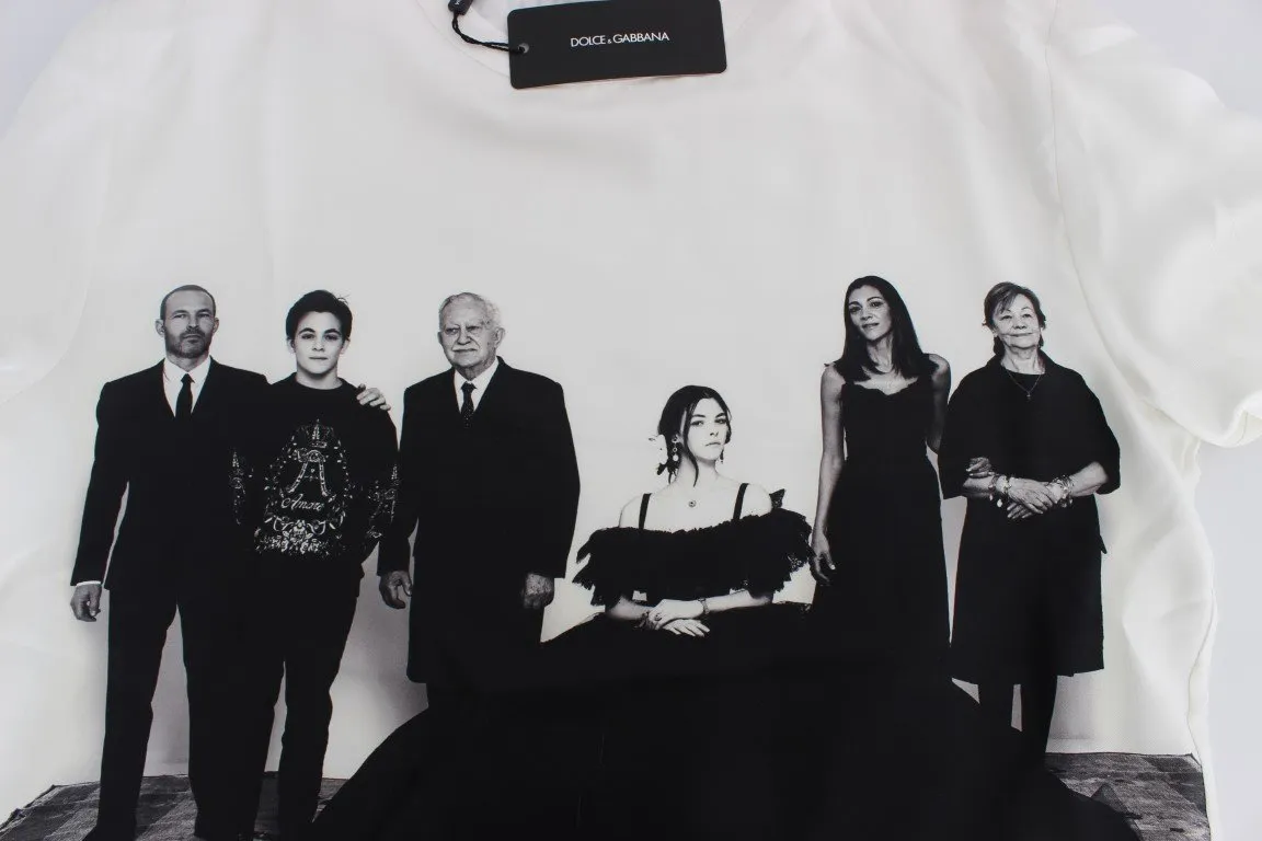 DG FAMILY Print Crewneck Silk Sweater
