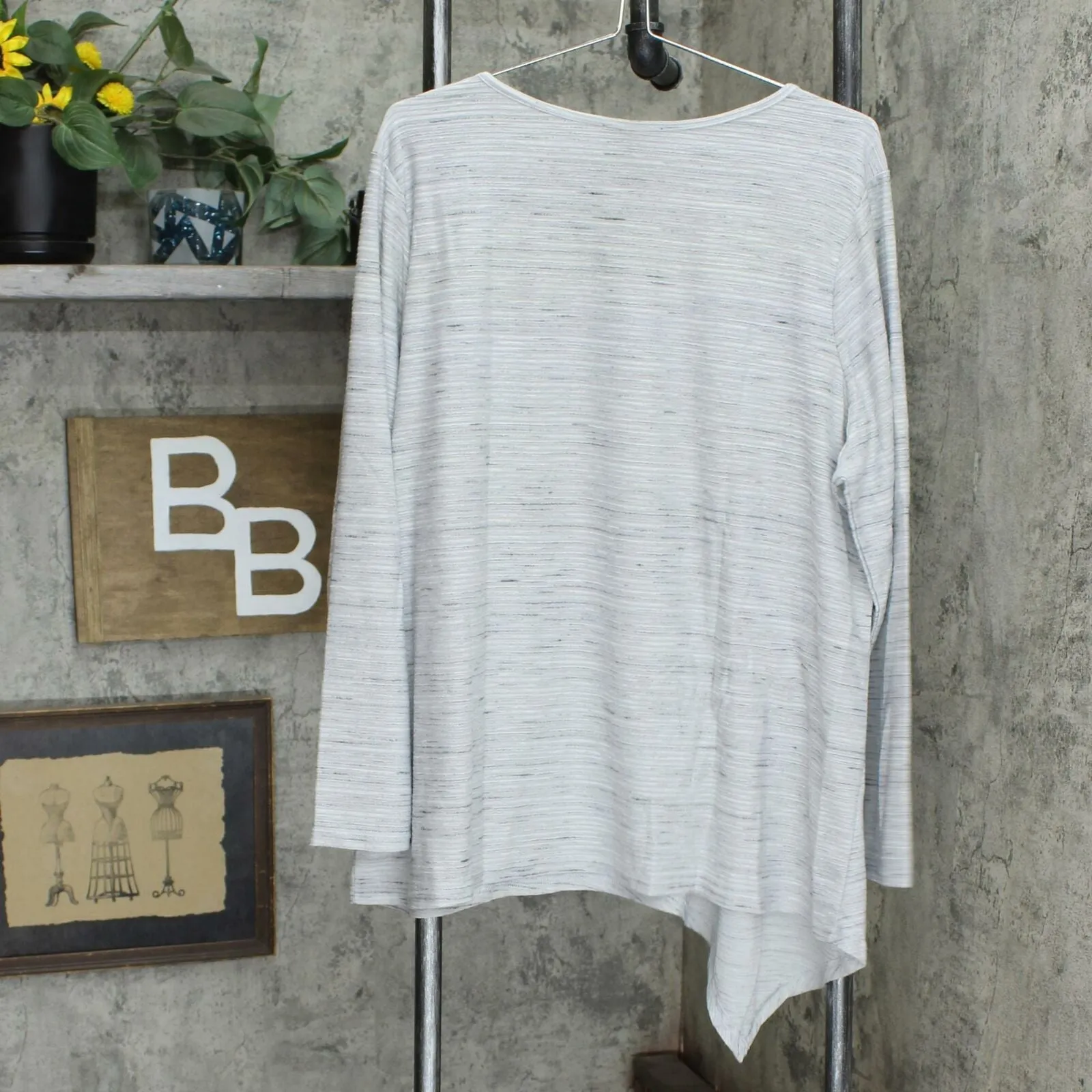 DG2 by Diane Gilman Plus Size Asymmetric Striped Top
