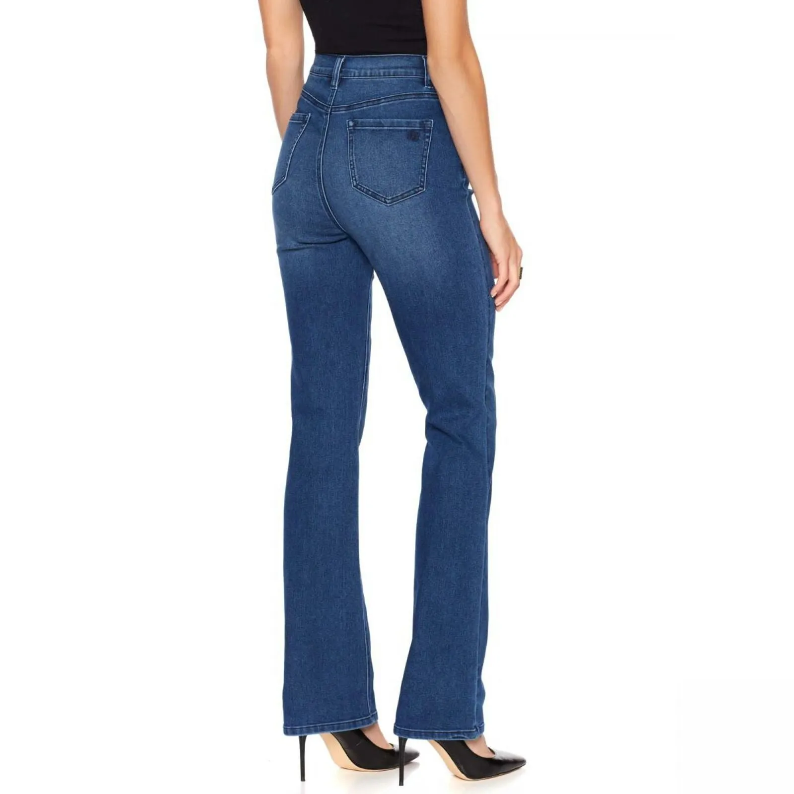 DG2 by Diane Gilman Women's Plus Size Virtual Stretch Boot Cut Jeans