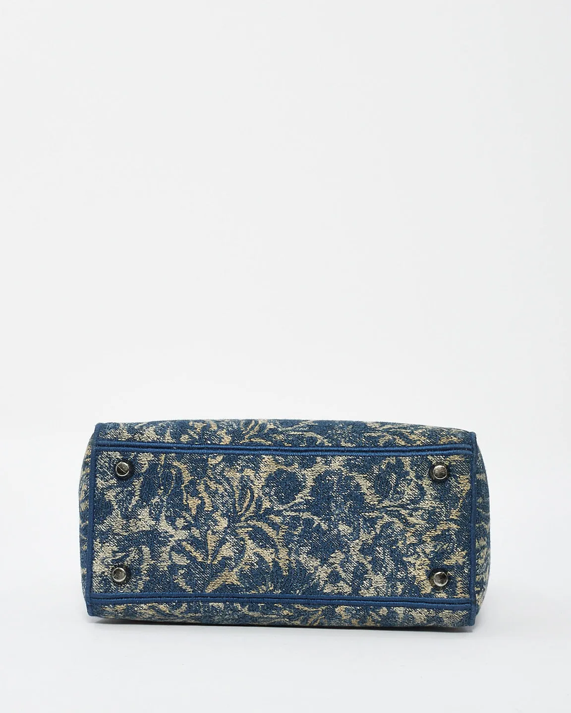 Dior Blue Denim Jardin Magique Embroidery Canvas Medium Lady D-Lite Bag