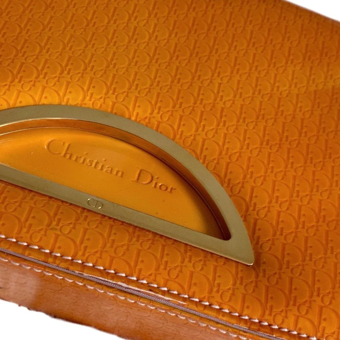 Dior Orange Monogram Shoulder Bag