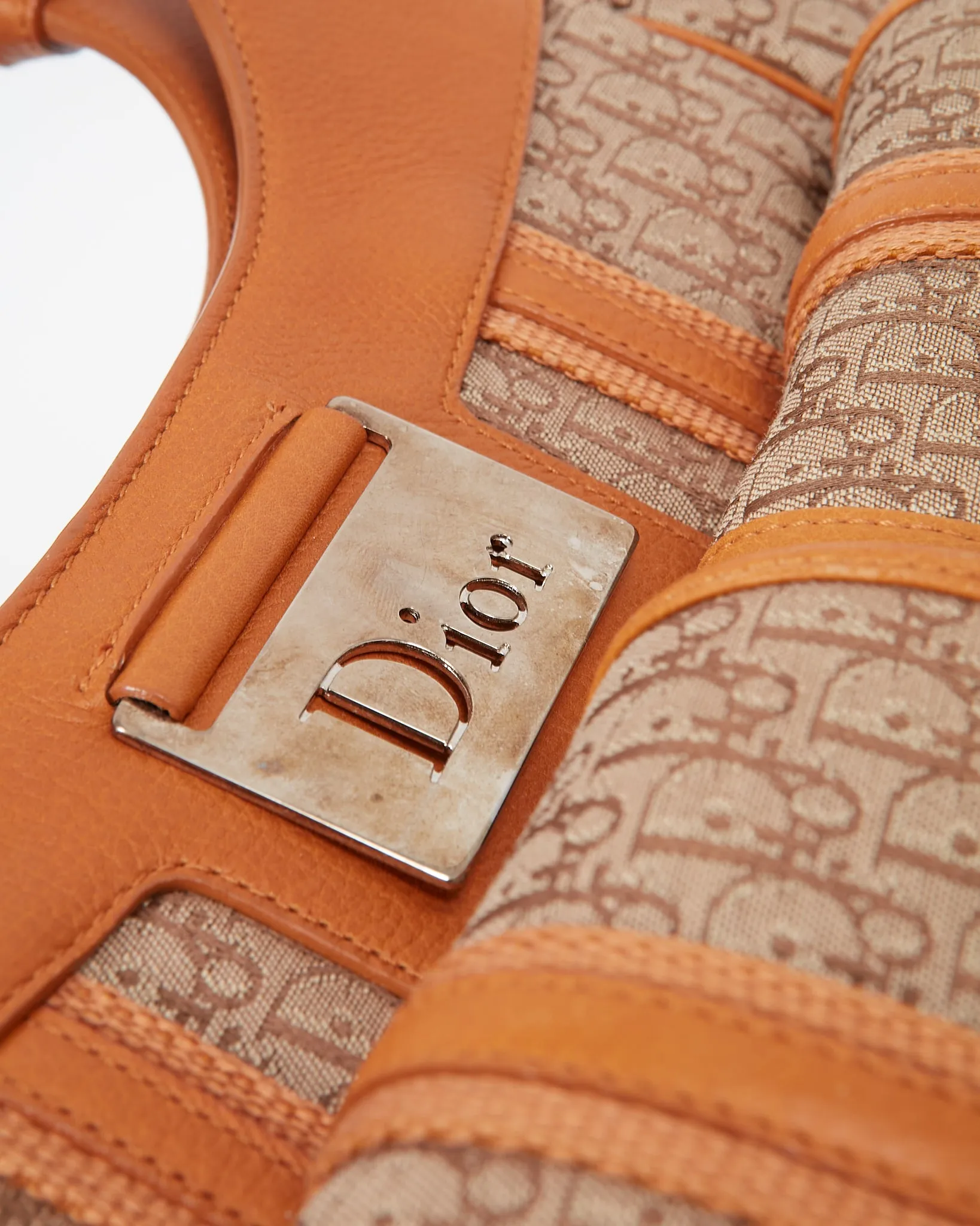 Dior Vintage Beige Diorissimo Oblique Monogram Shoulder Bag