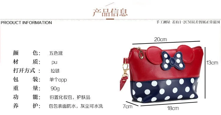 Disney Women Mickey girl bag handbag Crossbody Polka Dot Bow