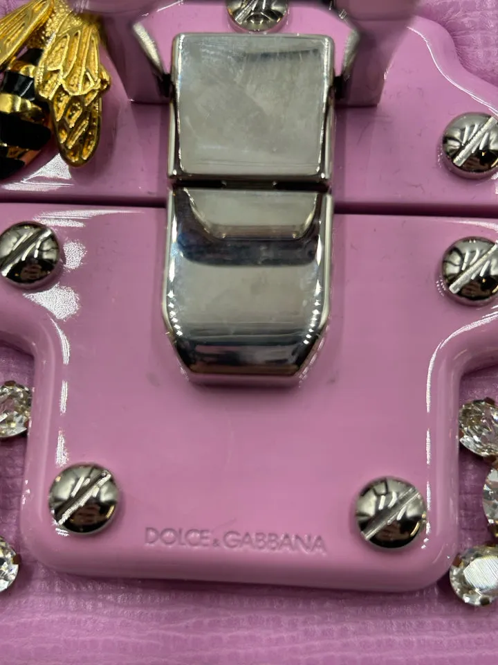 Dolce & Gabbana Mini Lucia Leather Crystal Crossbody