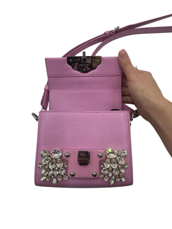 Dolce & Gabbana Mini Lucia Leather Crystal Crossbody