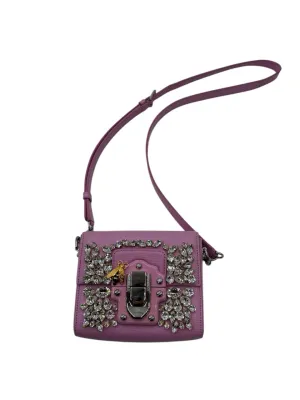 Dolce & Gabbana Mini Lucia Leather Crystal Crossbody