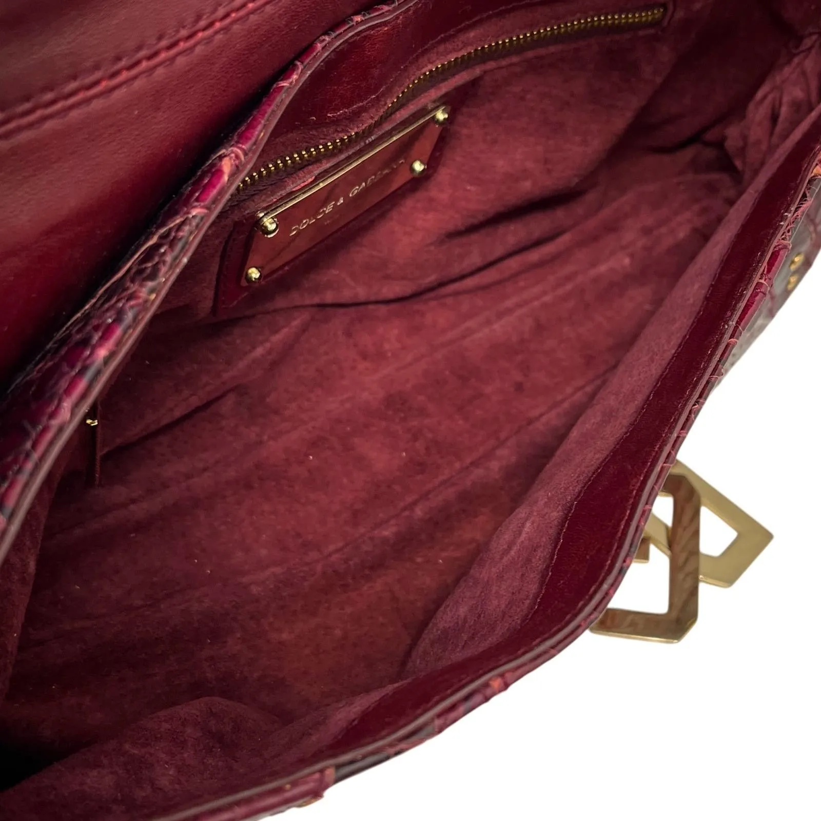 Dolce & Gabbana Red Snakeskin Shoulder Bag