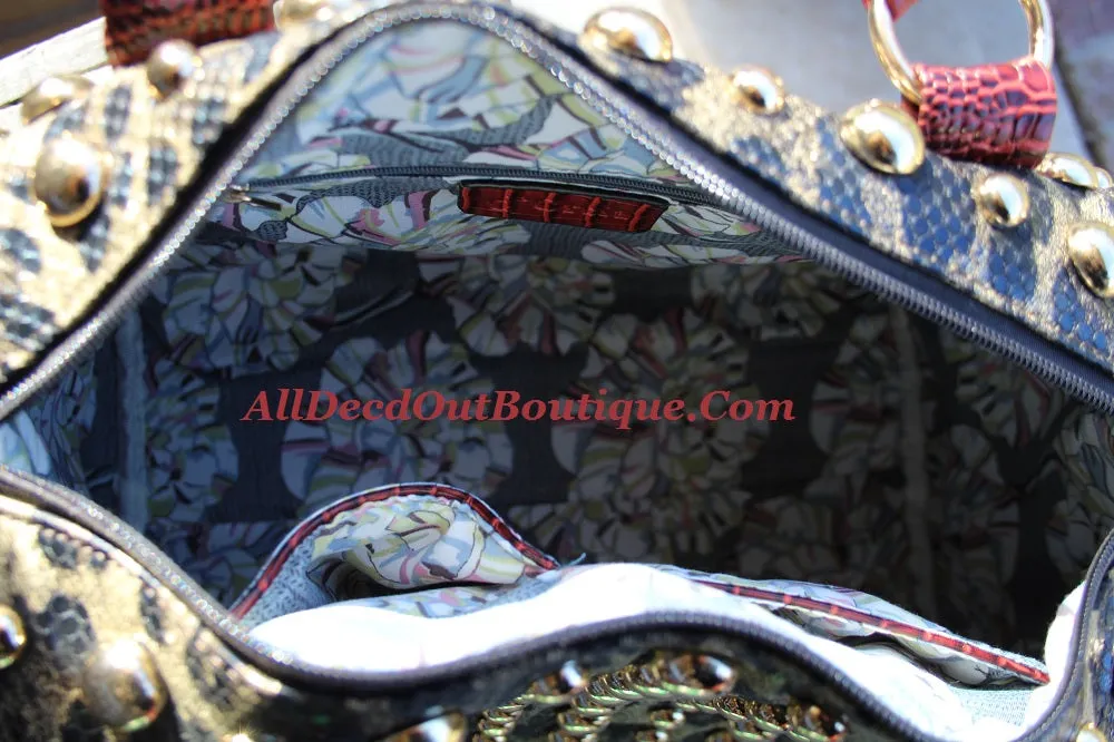 D'Orcia | Leopard Print Stud Purses
