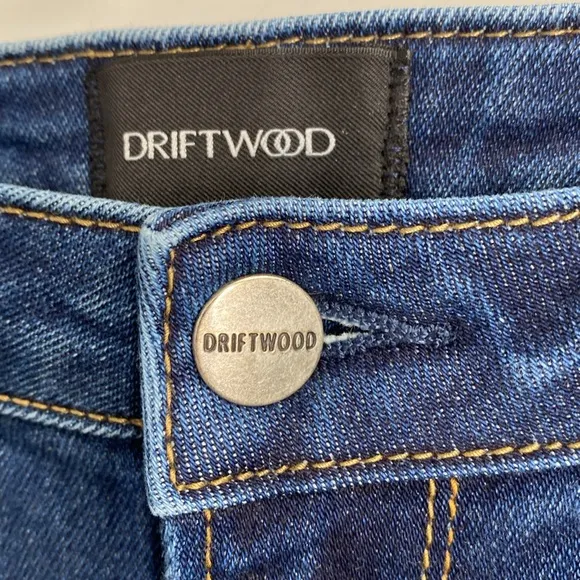 Driftwood Jackie High Rise Skinny Jeans Embroidered Metallic Floral Buds Size 28