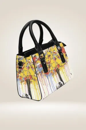 Dripping Tree White Satchel Bag