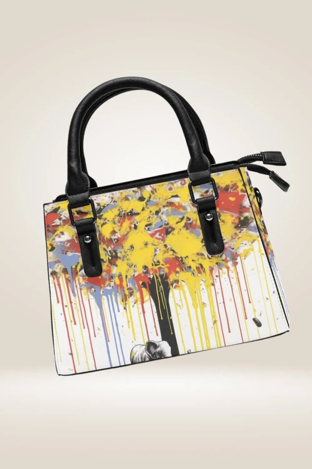 Dripping Tree White Satchel Bag