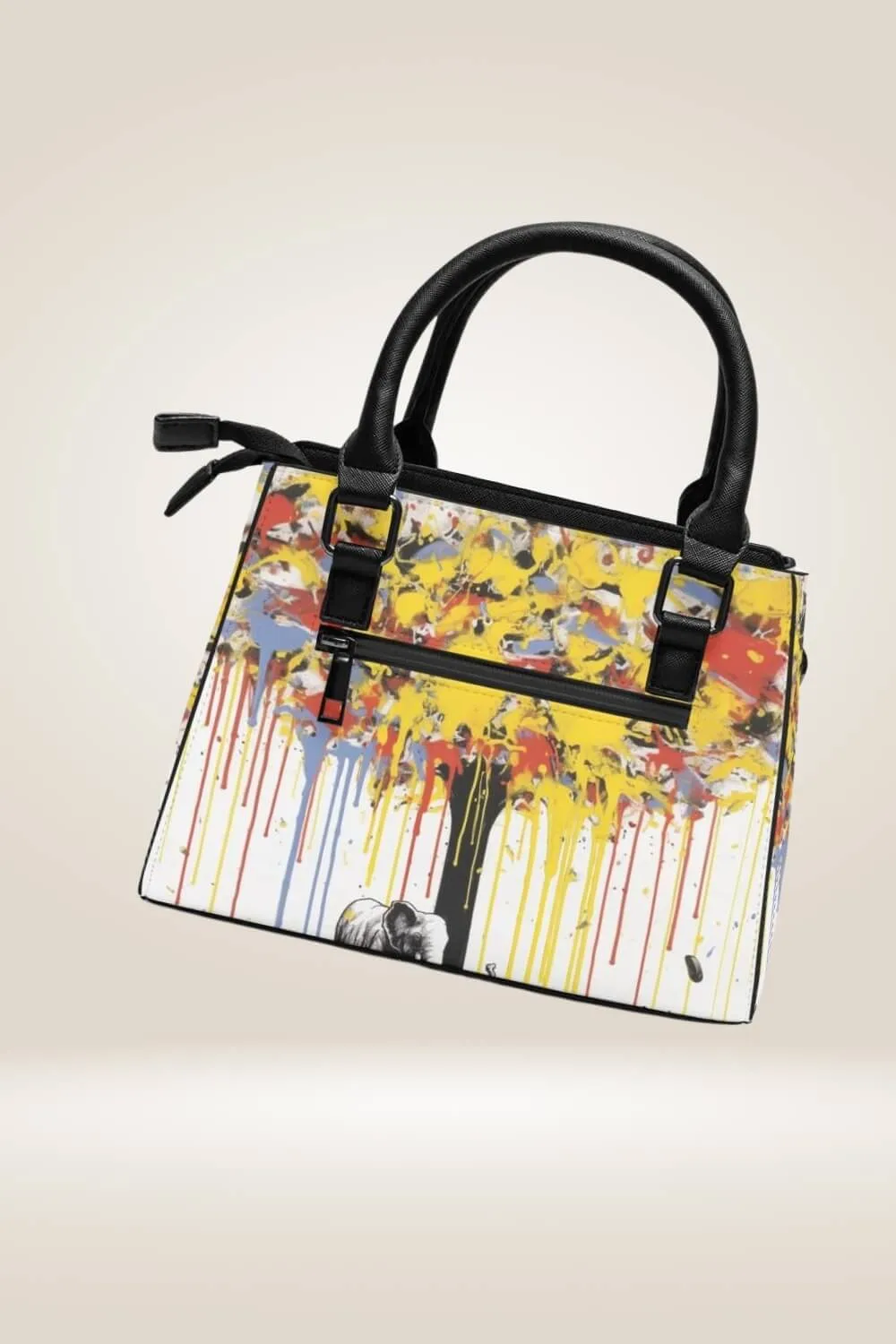Dripping Tree White Satchel Bag