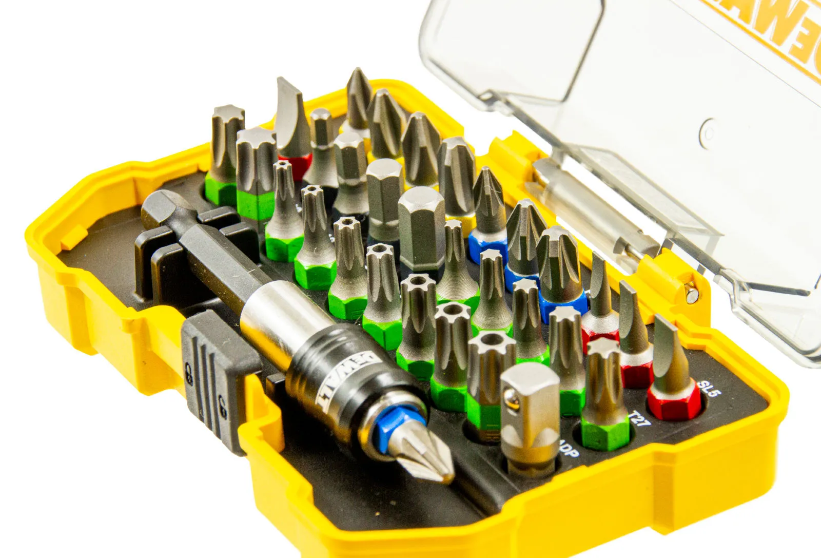 DT7969 Bit-Box 32-tlg., PH | PZ | SL | HEX | T | TH | Magnet-Bithalter