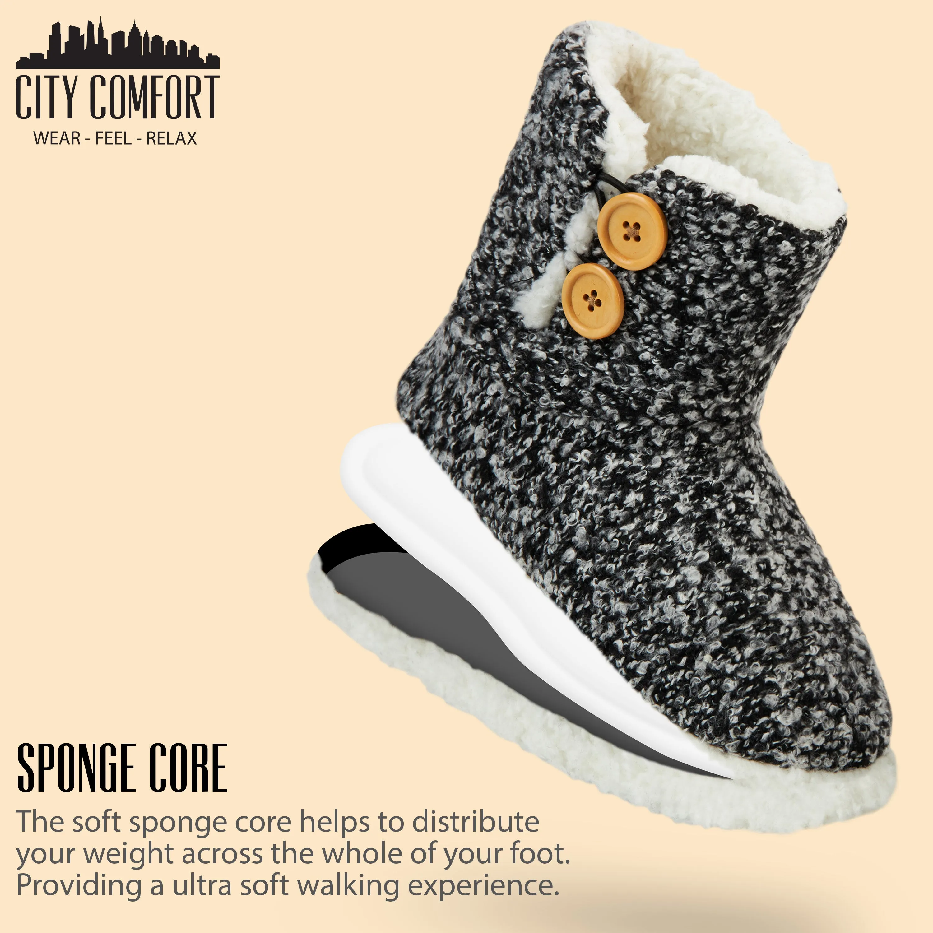 Dunlop Slippers for Women, Faux Sheepskin Fur Bootie Slippers Women