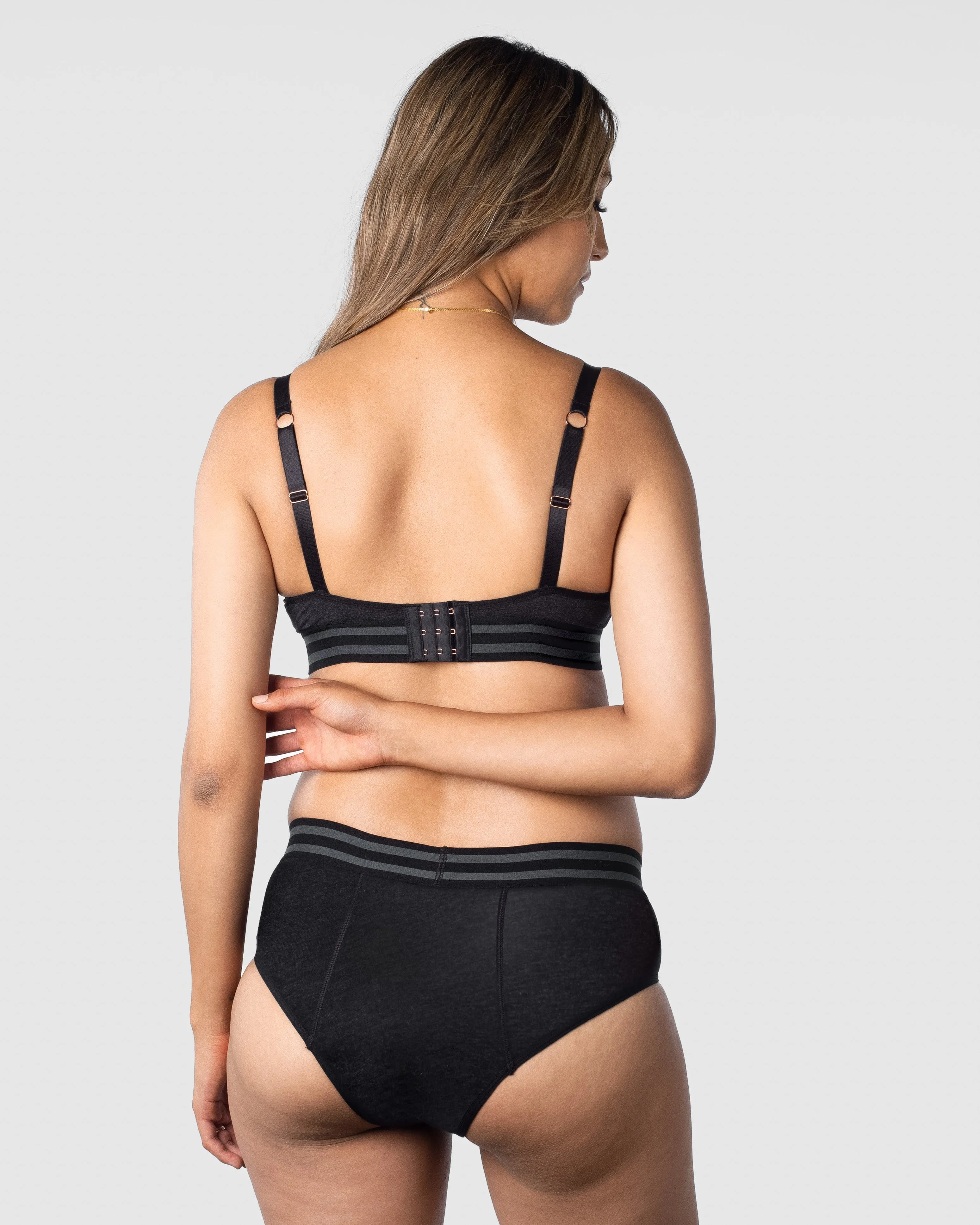 ELEVATE COTTON GREY MARLE T-SHIRT NURSING BRA - WIREFREE