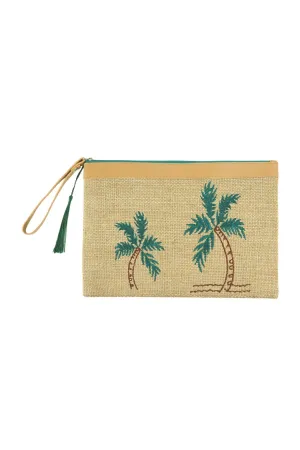Embroidered Palm Tree Pouch - Pack of 6