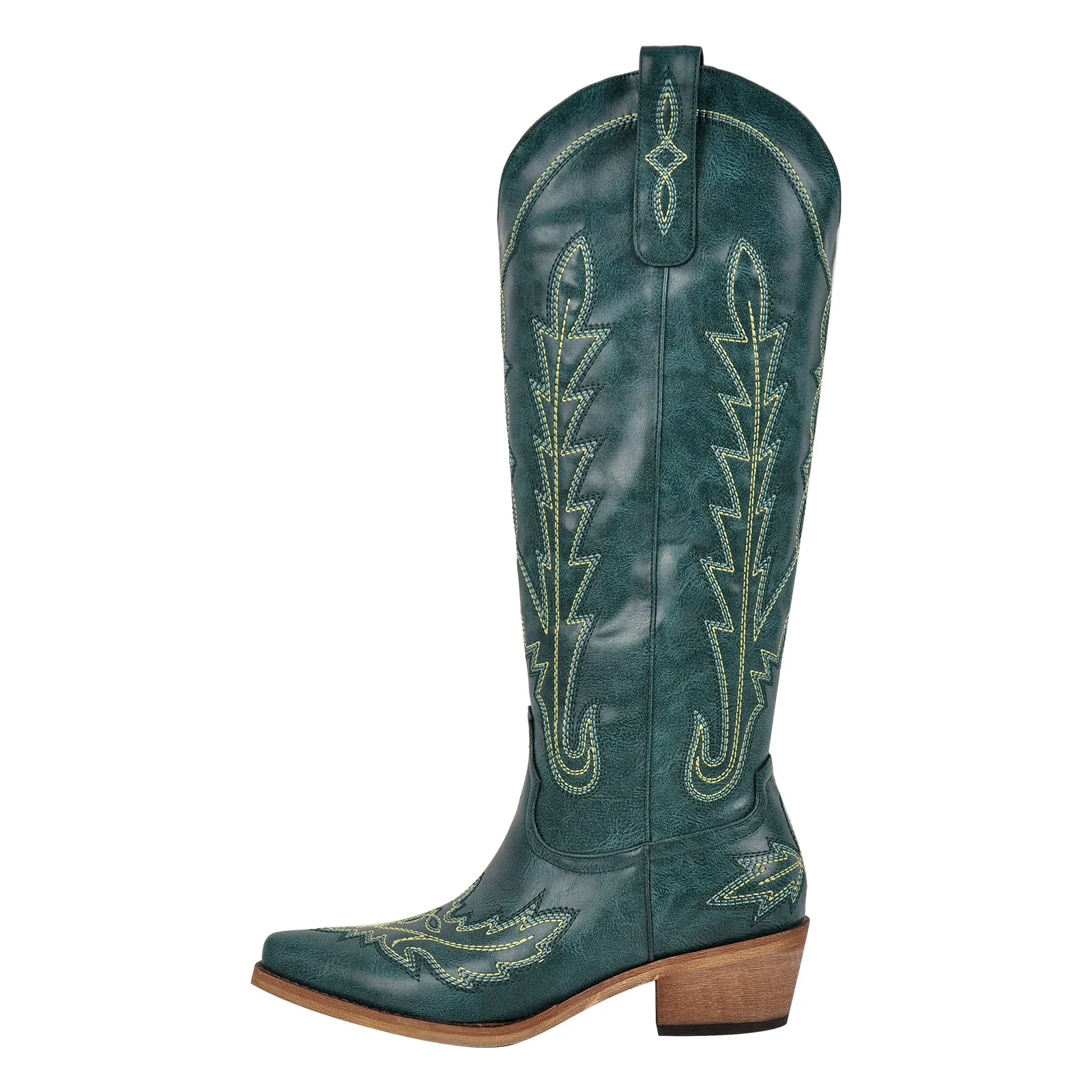 Embroidery Knee High Western Boots