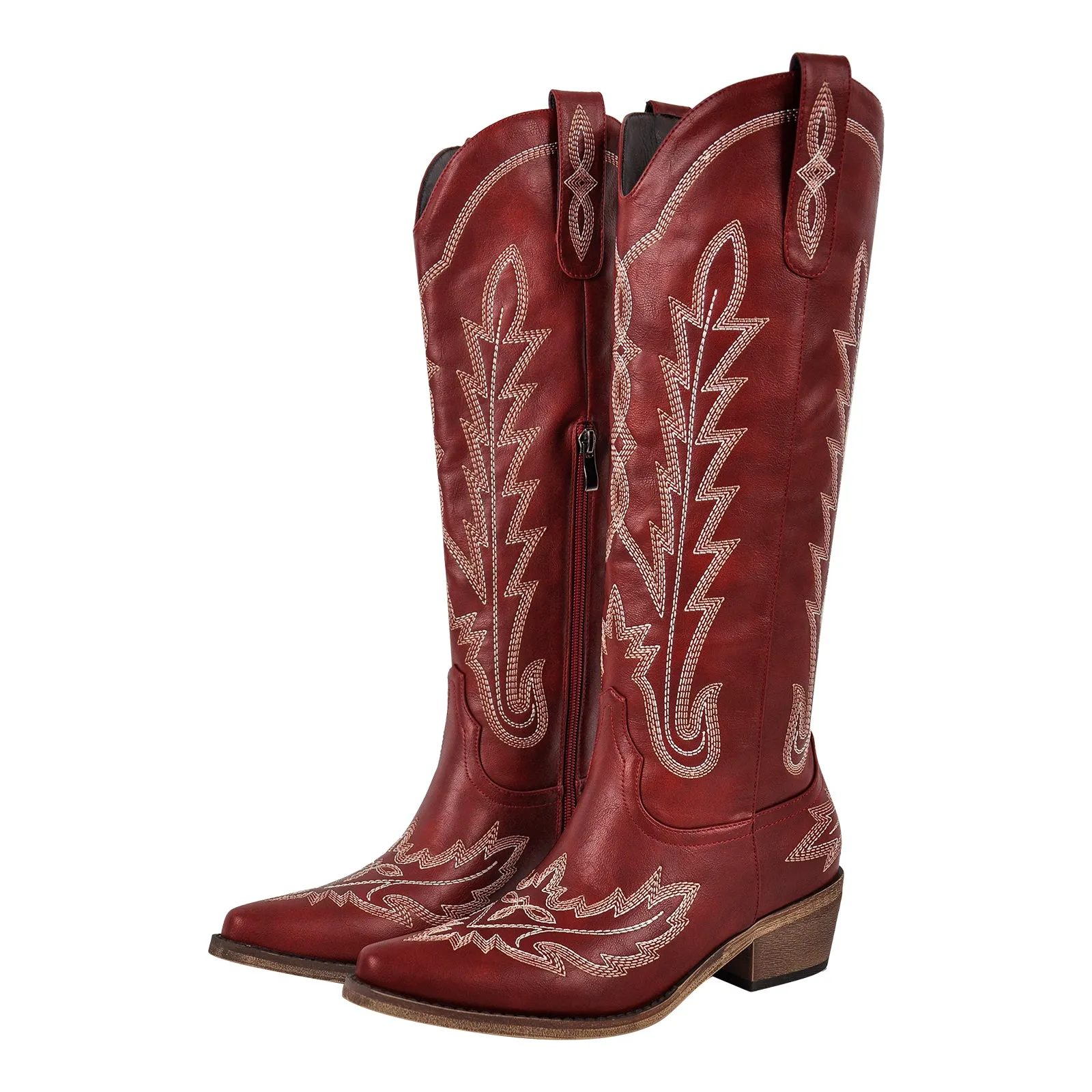 Embroidery Knee High Western Boots