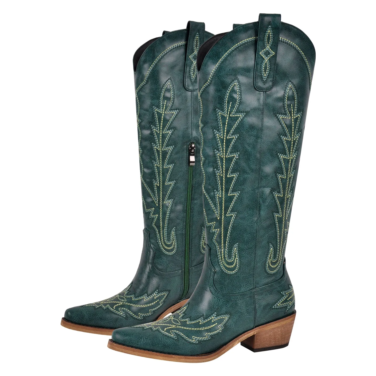Embroidery Knee High Western Boots
