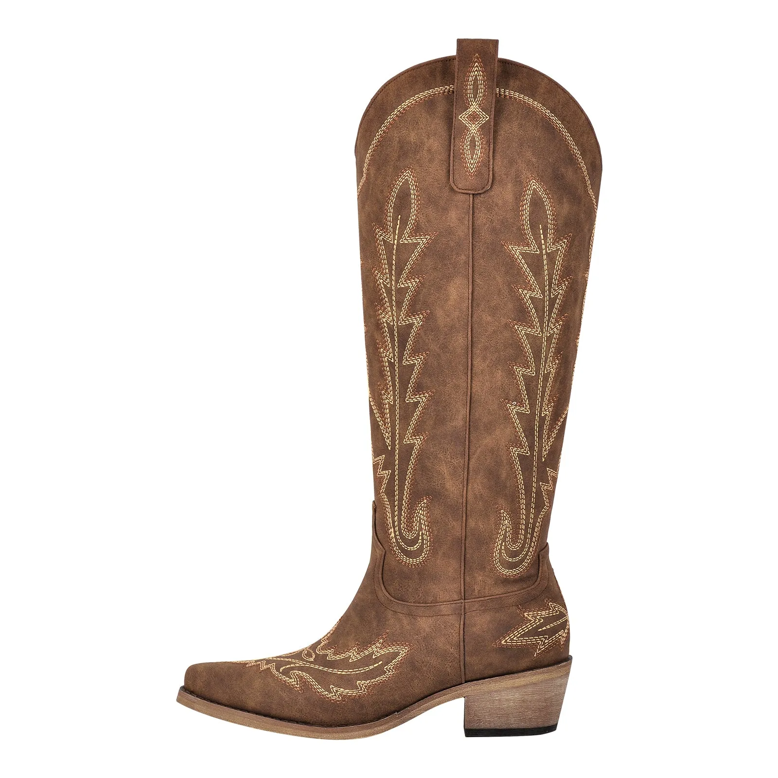 Embroidery Knee High Western Boots