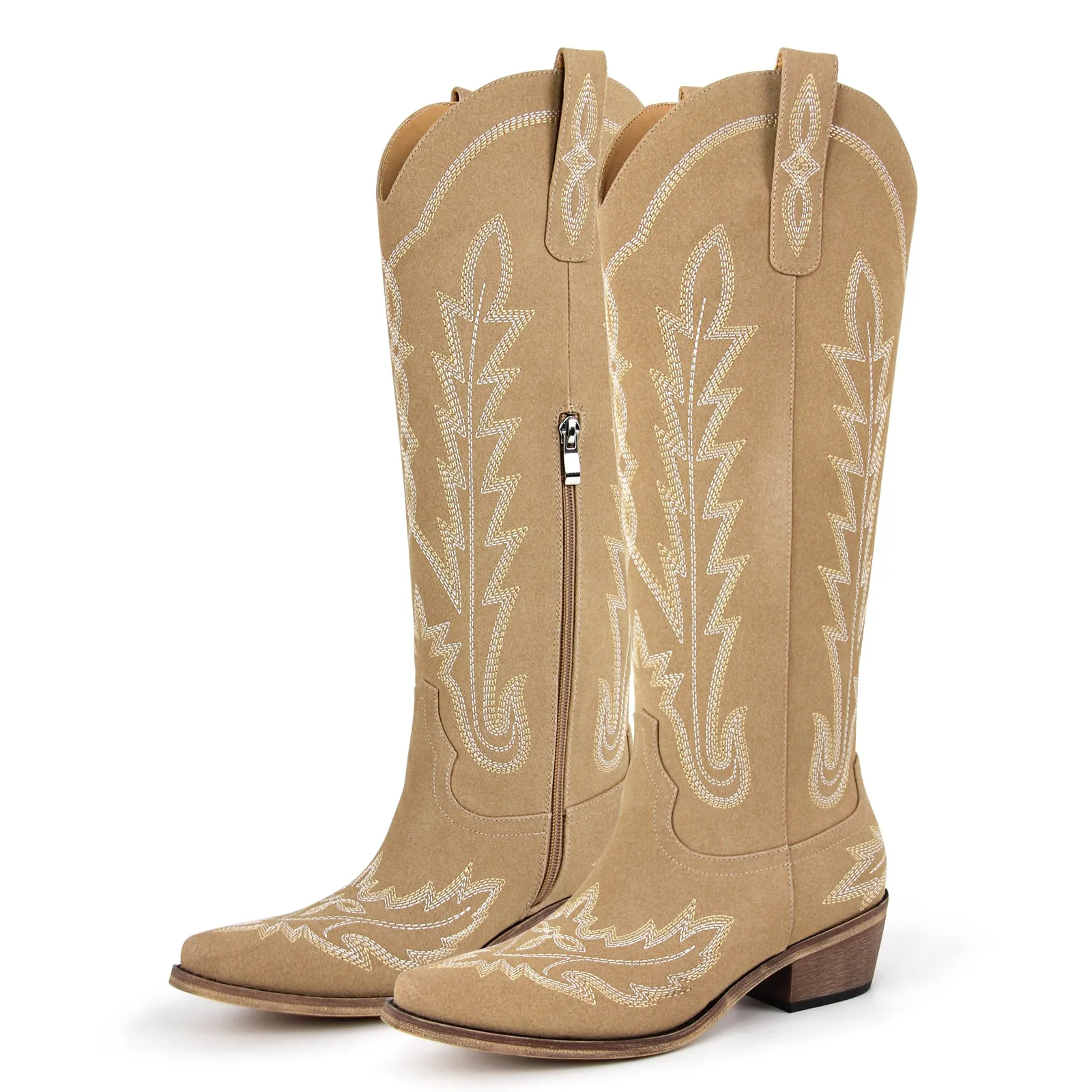Embroidery Knee High Western Boots