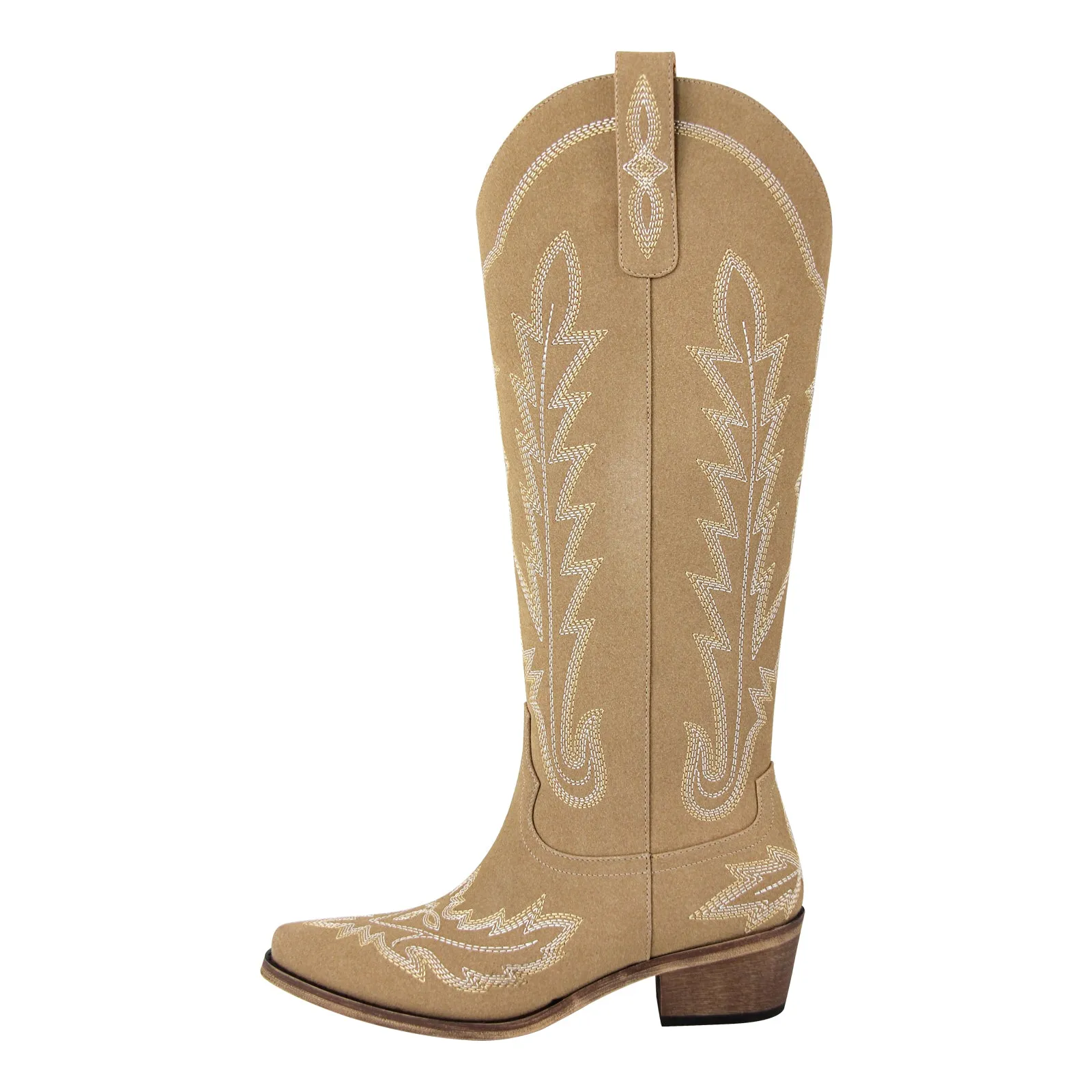 Embroidery Knee High Western Boots