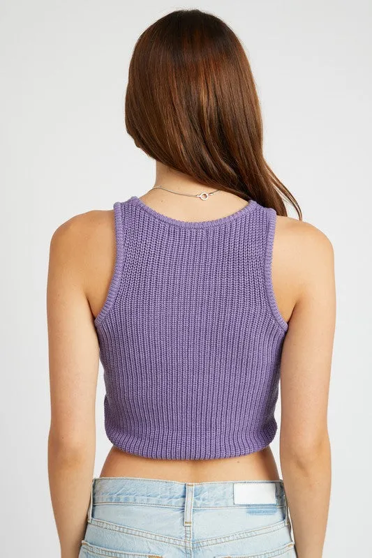 Emory Park KNITTED CROPPED TANK TOP