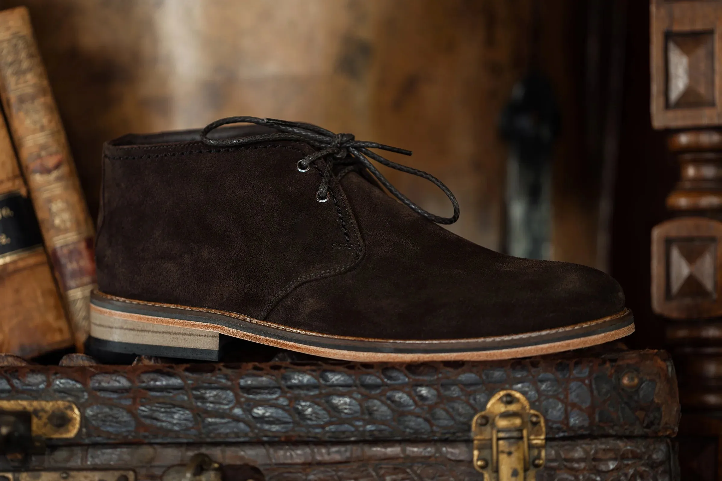 Ernest Safari African Kudu Suede Leather Chukka Boots