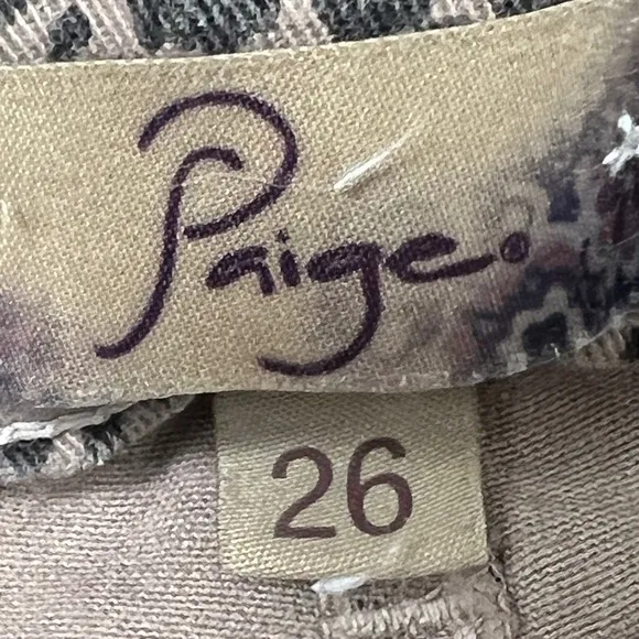 EUC ANTHROPOLOGIE PAIGE Peg Skinny Steel Cheetah Animal Print Jeans Size 26