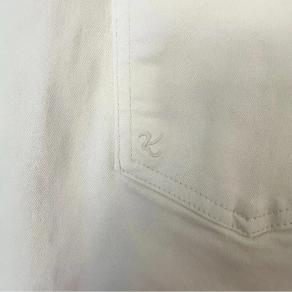 EUC Kut from the Kloth Kelsey High Rise Button Fly Kick Flare Jeans in Ecru 12